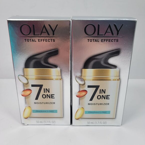 Olay Total Effects 7 In One Fragrance-Free Moisturizer 50ml Set of 2 NIB - Picture 2 of 5